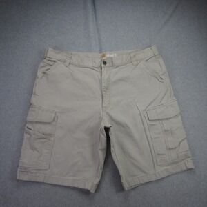 Carhartt Shorts Mens 42 Beige Tan Relaxed Fit Cargo Cotton Canvas